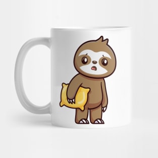 Cute Sleepy Sloth Holding Pillow Mug